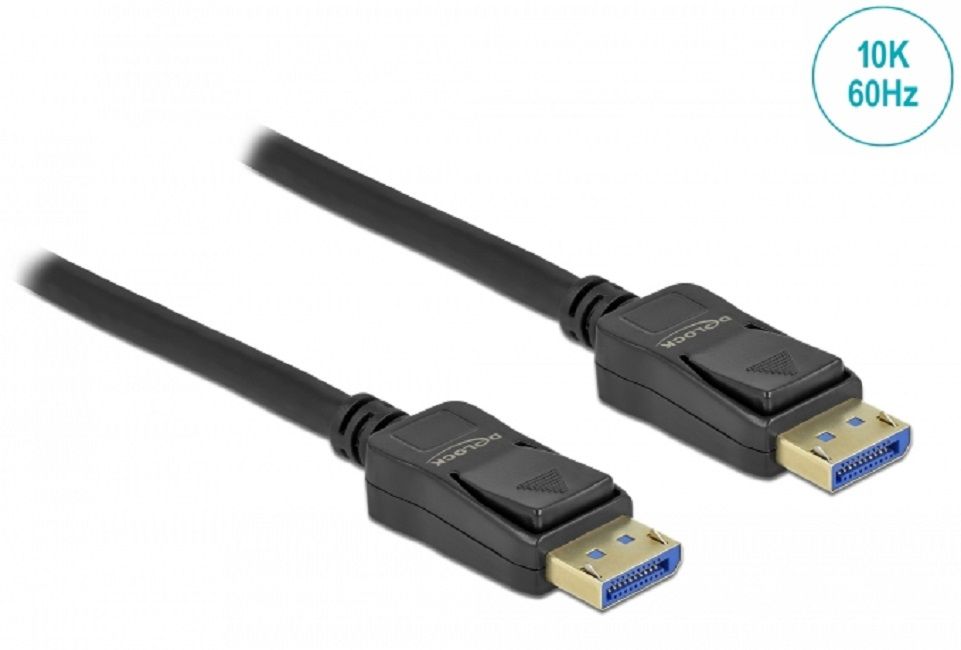 Cable Delock DisplayPort 2.0 male - DisplayPort male, 1.0m, 10K, 54 Gb/s, Black