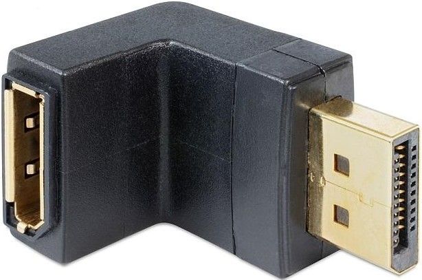 Delock adapter, DisplayPort male - DisplayPort female, 90°