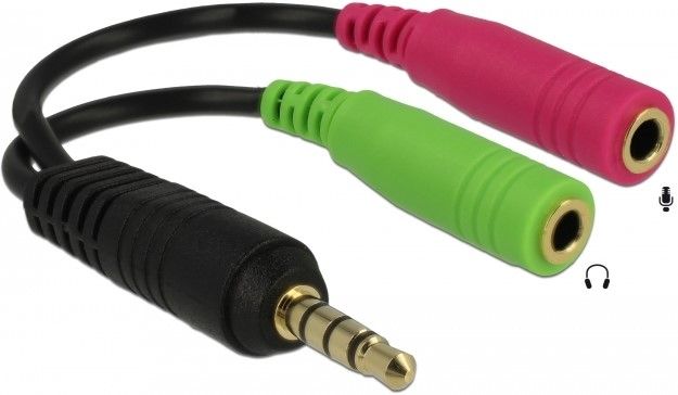 Audio splitter Delock, 3.5 mm jack male - 2 x 3.5 mm jack female, 10cm