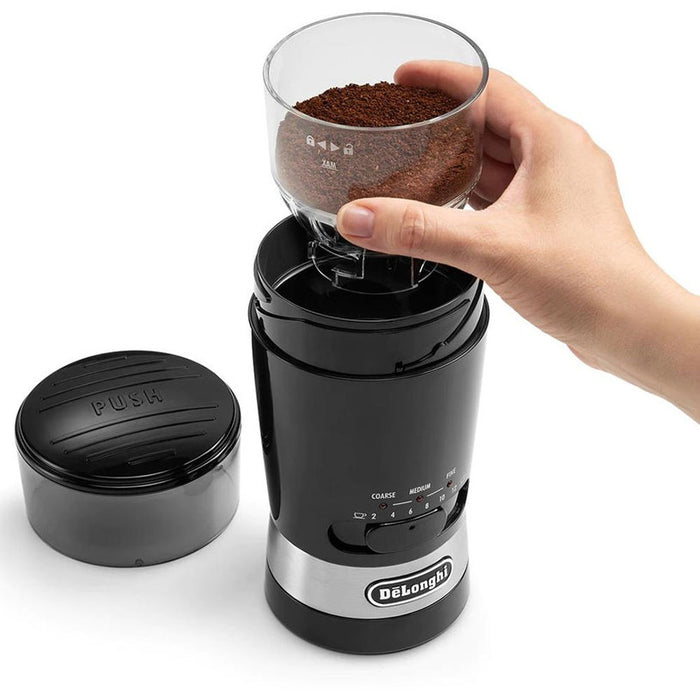 Coffee grinder DELONGHI KG210 170.00 W, BLACK