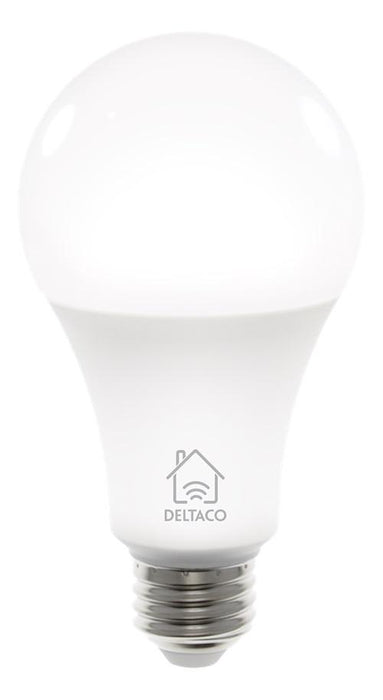 Smart bulb DELTACO SH-LE27W, E27, WiFI 2.4GHz, 9W, 810lm, dimmable, White