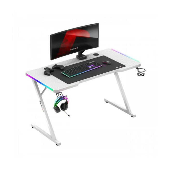 Desk Gaming Huzaro HZ-Hero 2.5 White RGB White 120 x 75 x 60 cm - Аксесоари за Игри<<<Компютър Игри<<<Компютри|