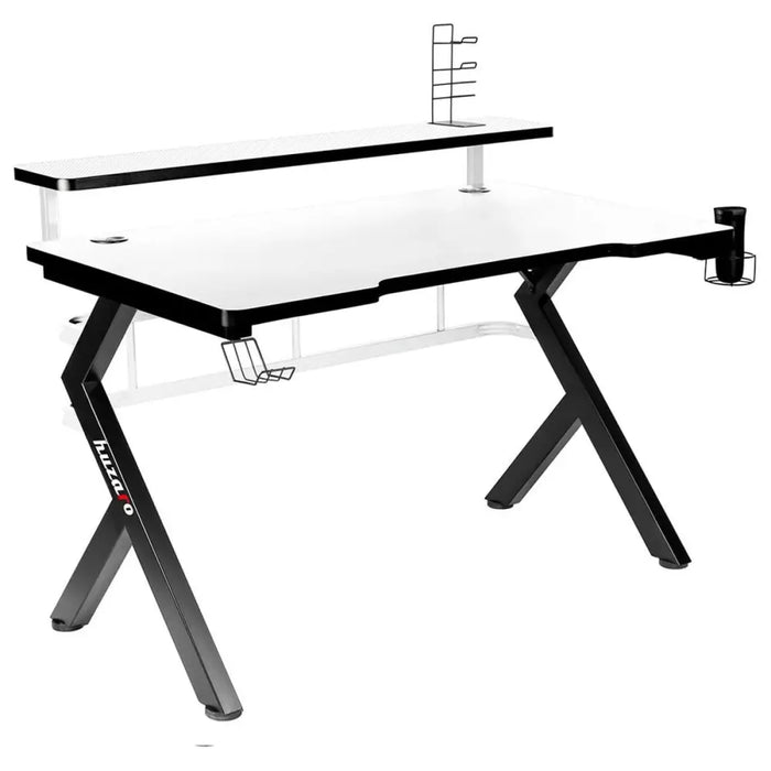 Desk Gaming Huzaro HZ-Hero 5.0 White White Black Carbon fibre 120 x 60 cm - Аксесоари за Игри<<<Компютър