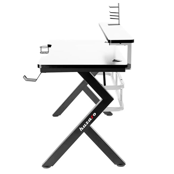 Desk Gaming Huzaro HZ-Hero 5.0 White White Black Carbon fibre 120 x 60 cm - Аксесоари за Игри<<<Компютър