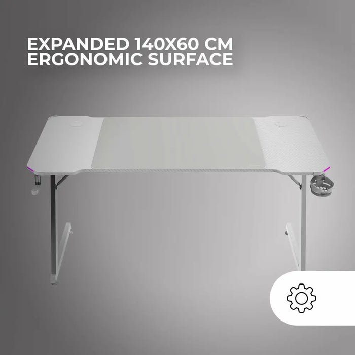 Desk Gaming Mars Gaming ERGO White 140 x 60 cm - Аксесоари за Игри<<<Компютър Игри<<<Компютри| Електроника<<<BigBuy