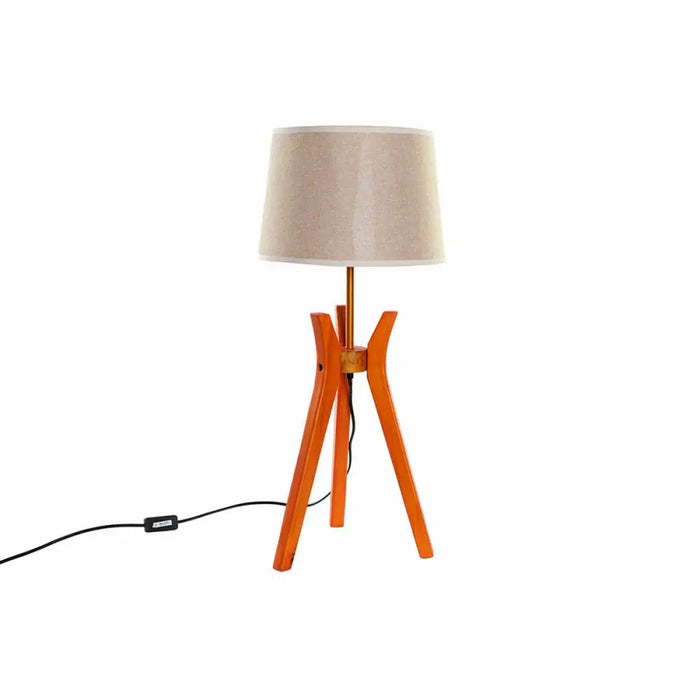 Desk Lamp DKD Home Decor Brown Beige Polyester Wood 220 V 50 W - Декорация и Осветление<<<Дом