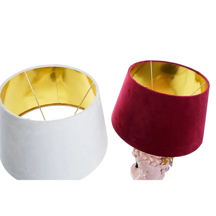 Desk lamp DKD Home Decor Red Resin Light Pink 220 V 50 W 30 x 30 x 49 cm (2 Units) - Декорация и Осветление<<<Дом
