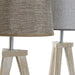 Desk lamp DKD Home Decor Sheet Grey Brown Linen 250 V 60 W Pinewood (30 x 30 x 57.5 cm) (2 pcs) - Декорация и