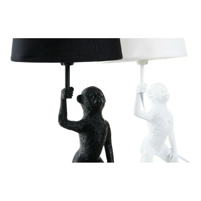 Desk lamp DKD Home Decor White Black Polyester Metal Resin 25W 220 V Monkey (2 pcs) (20 x 20 x 45 cm) - Декорация и