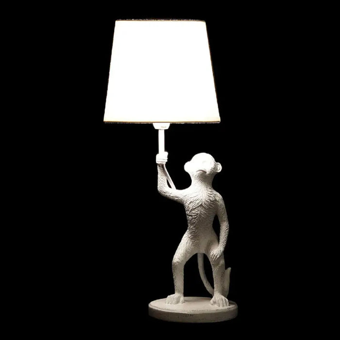 Desk lamp DKD Home Decor White Black Polyester Metal Resin 25W 220 V Monkey (2 pcs) (20 x 20 x 45 cm) - Декорация и