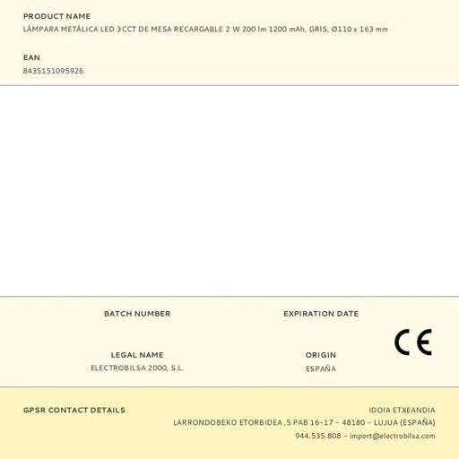 Desk lamp Fbright Grey 2 W - Декорация и Осветление<<<Дом Градина<<<BigBuy&&&Лампи<<<Декорация и Осветление<<<Дом