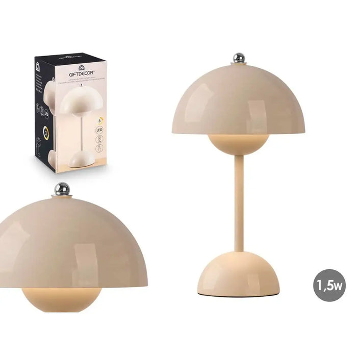 Desk lamp Gift Decor Beige 1,5 W Mushroom (4 Units) - Декорация и Осветление<<<Дом Градина<<<BigBuy&&&Лампи<<<Декорация
