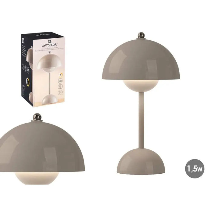 Desk lamp Gift Decor Grey 1,5 W Mushroom (4 Units) - Декорация и Осветление<<<Дом Градина<<<BigBuy&&&Лампи<<<Декорация