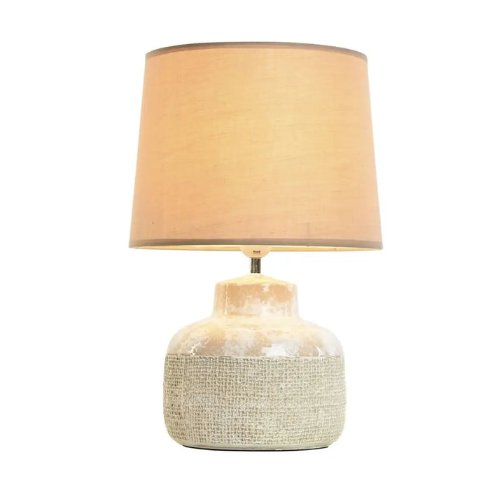 Desk lamp Home ESPRIT Brown Beige Stoneware 50 W 220 V 30 x 30 x 44 cm - Декорация и Осветление<<<Дом