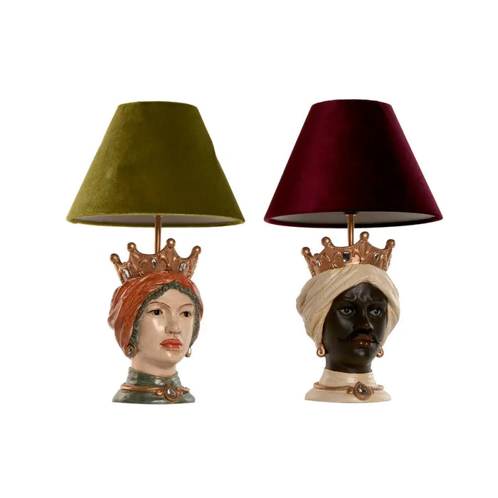 Desk lamp Home ESPRIT Multicolour Resin 26 x 26 x 43 cm (2 Units) - Декорация и Осветление<<<Дом