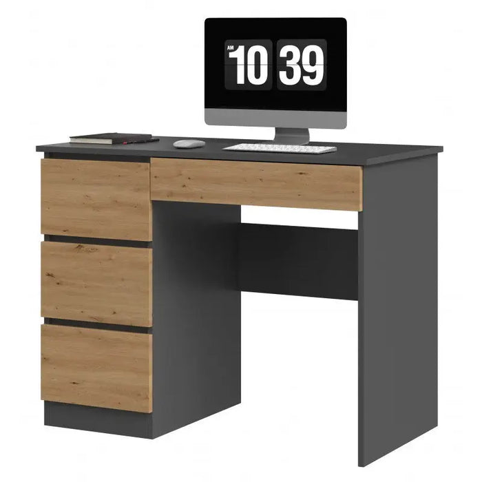 Desk MIJAS LEFT 98x51x76 cm Anthracite/Artisan - Traditional desksBIR-TRA<<<DesksBIR<<<ActionPL