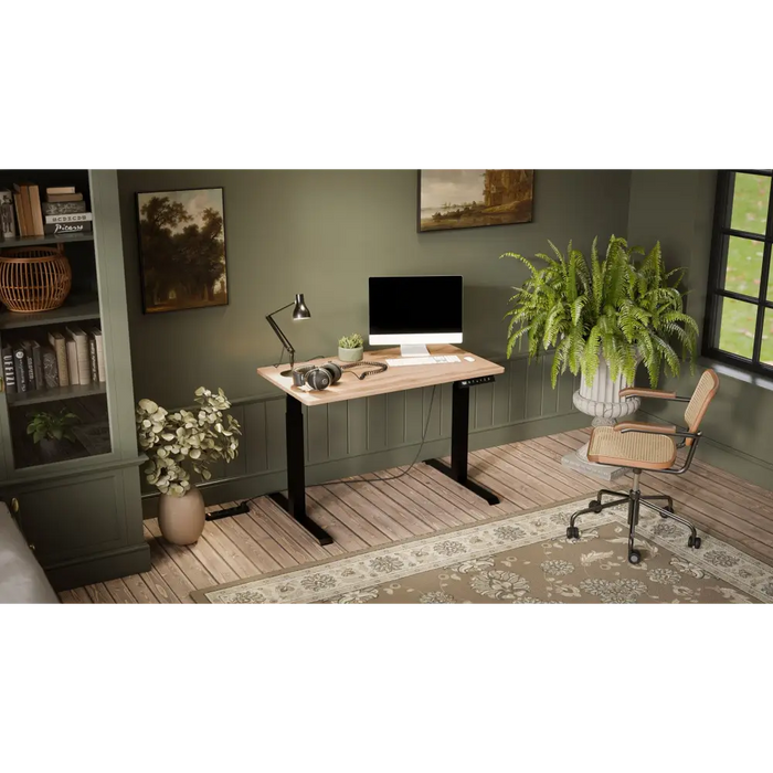 Desk with electric height adjustment MOON 121x67x72-120 black/tan - Modern desksBIR-NOW<<<DesksBIR<<<ActionPL