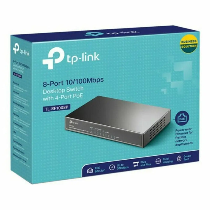 Desktop Switch TP-Link TL-SF1008P RJ45 PoE 1.6 Gbps - Компютър Мрежи и компоненти<<<Компютри|