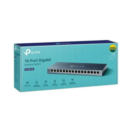 Desktop Switch TP-Link TL-SG116 RJ45 Black (16 Ports) - Компютър Мрежи и компоненти<<<Компютри|