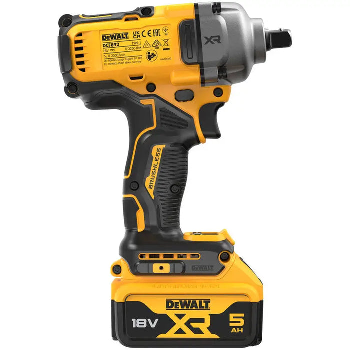 DEWALT DCF892P2T-QW 18 V 813.00 nm NUMBER OF BATTERIES 2 BATTERY CAPACITY 5.00 Ah CASE - Акумулаторни