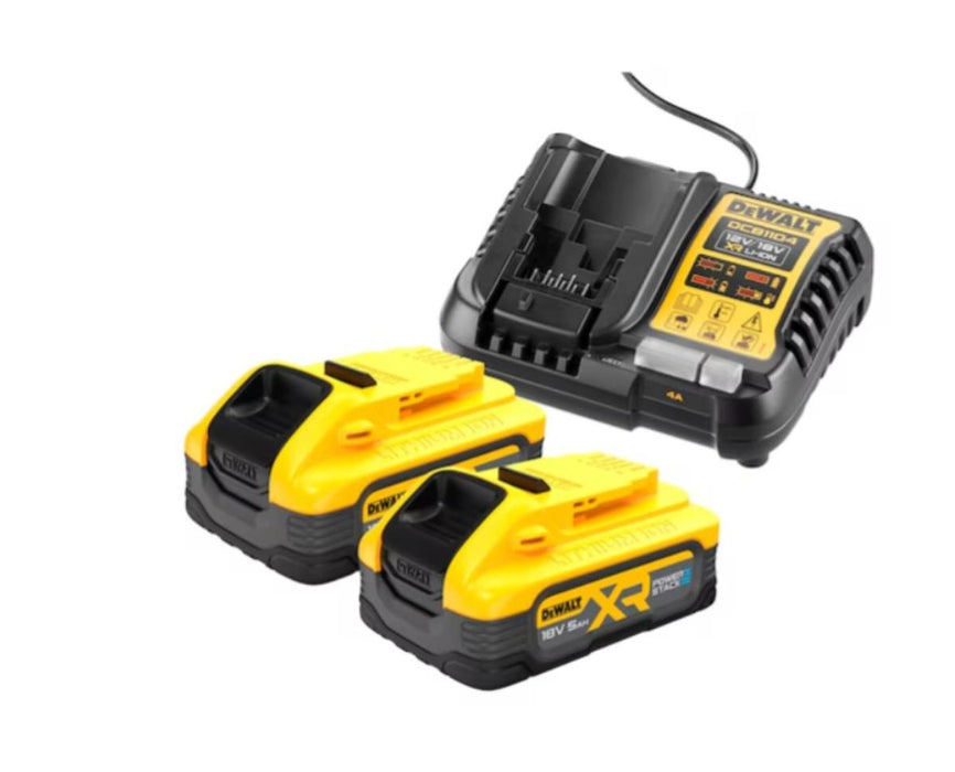 BATTERY 2 PCS 5 AH AND CHARGER DEWALT DCB1104H2-QW