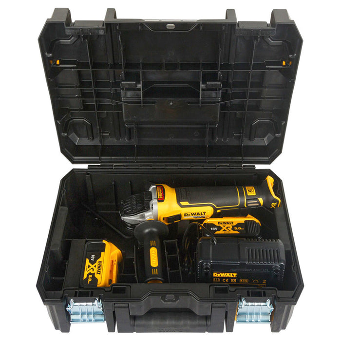 CORDLESS BRUSHLESS ANGLE GRINDER DEWALT DCG405P2-QW 18 V, CASE, 125 mm, 5.00 Ah, NUMBER OF BATTERIES 2
