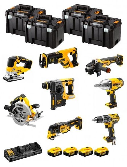 DEWALT. 18V DCK865P4T COMBO KIT (DCD796, DCF899H, DCS367, DCH273, DCS334, DCG405, DCS355, DCS570) 4x5.0Ah 4xTSTAK