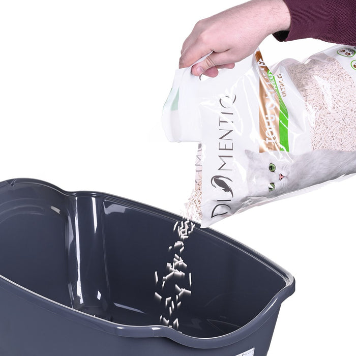 DIAMENTIQ BAYA light grey/dark grey -  cat litter box - 55,5 x 40 x 38,7 cm