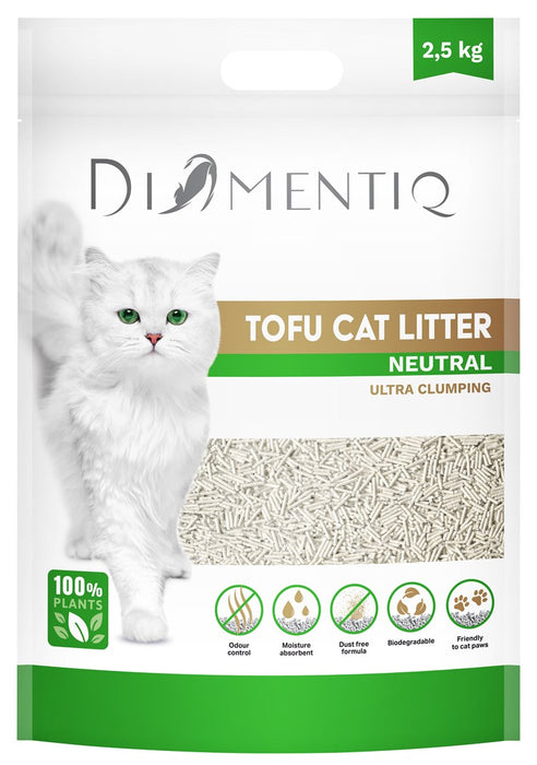 DIAMENTIQ Tofu Neutral Ultra clumping - plant-based litter - 2.5 kg