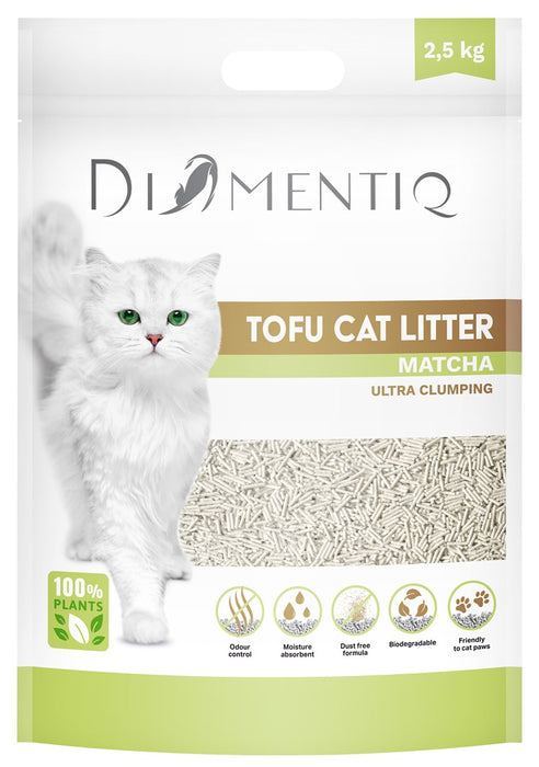 DIAMENTIQ Tofu Matcha Ultra clumping - plant-based litter - 2.5 kg