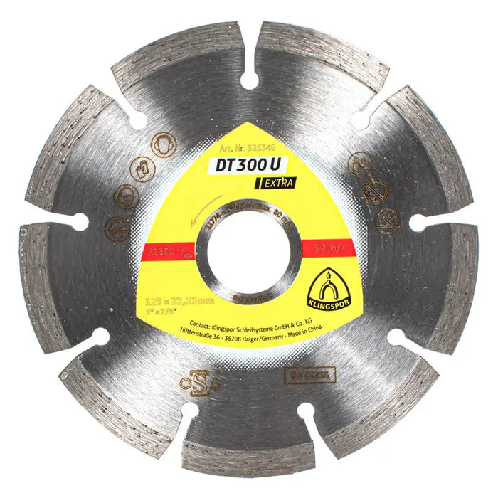 DIAMOND DISC FOR NON-METAL CUTTING KLINGSPOR 125X1.6x22.23 - Дискове за ъглошлайфи<<<Консумативи за