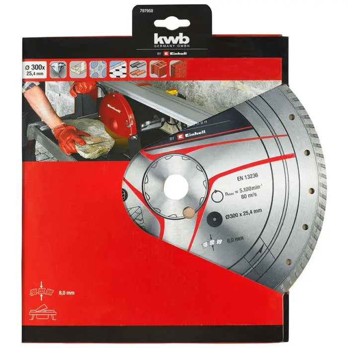 DIAMOND STONE CUTTING DISC EINHELL 300X25.4 - Дискове за ъглошлайфи<<<Консумативи за електроинструменти<<<Инструменти и