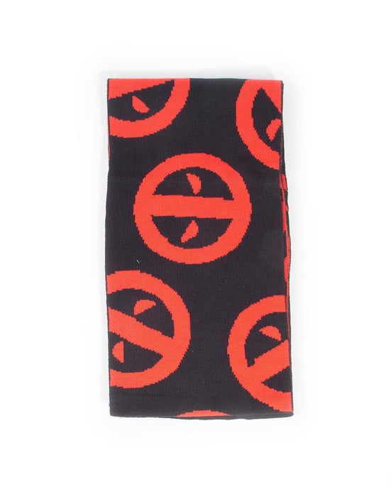 DIFUZED Deadpool Scarf and Hat Set, Symbol, Black/Red