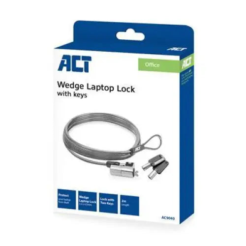 Digital laptop lock ACT LOCK AC9040 2.0 m - Заключващи устройства за лаптоп<<<Лаптопи таблети и аксесоари<<<ValiAPI