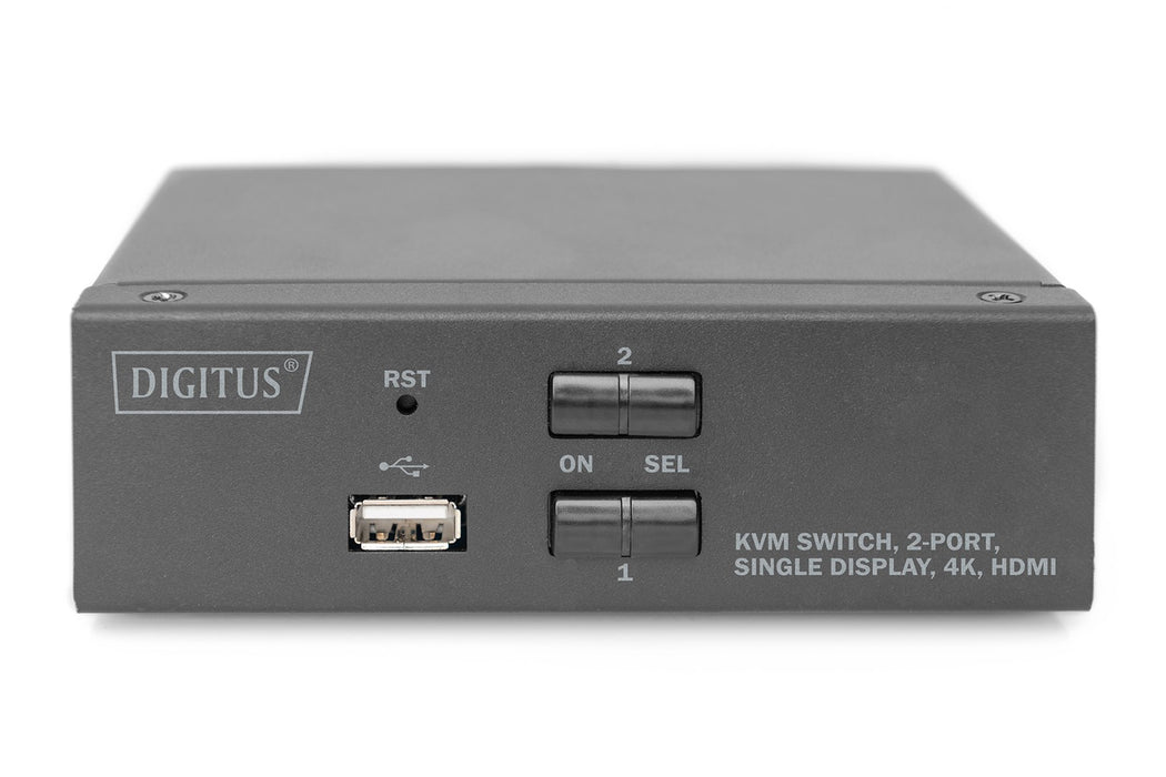 Digitus KVM Switch, 2 Port, Single Display, 4K, HDMI®