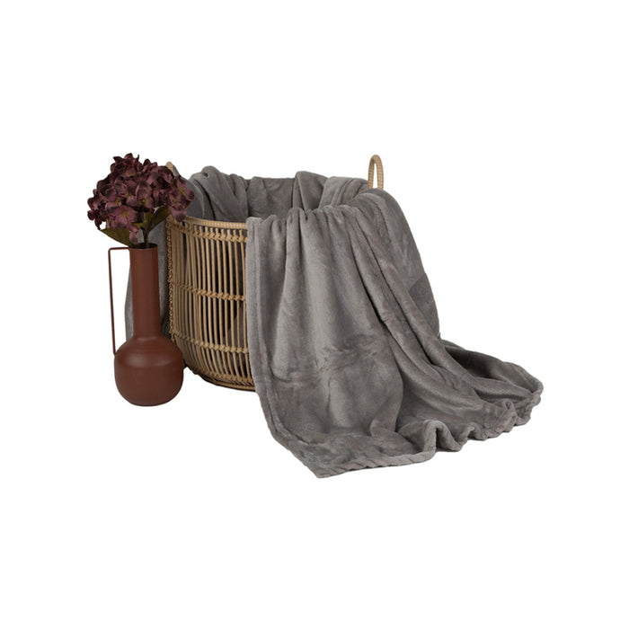 BLANKET DILIOS SILK TOUCH 130X170 CM GRAY