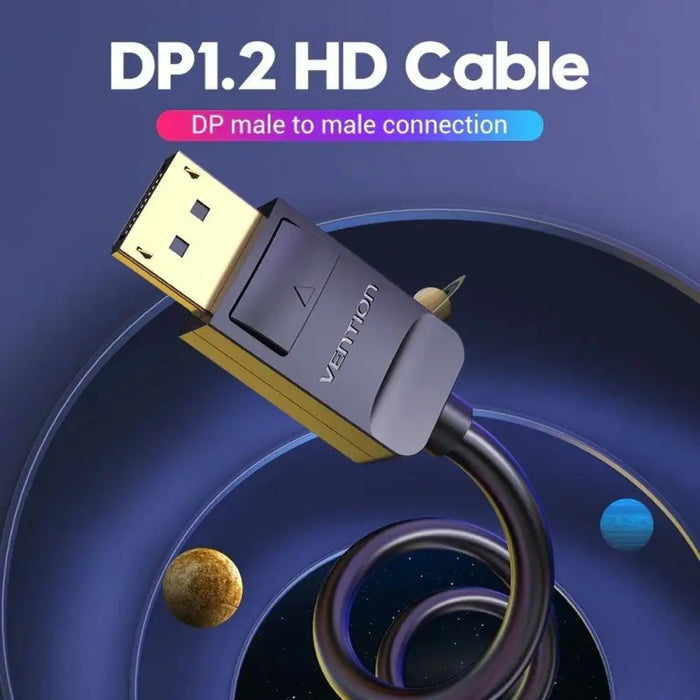 DisplayPort Cable Vention HACBJ Black 5 m - Компютър Кабели и адаптери<<<Компютри| Електроника<<<BigBuy&&&Кабели