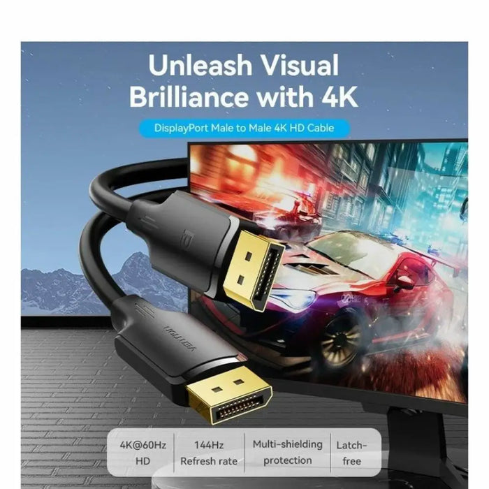 DisplayPort Cable Vention HAKBH Black 2 m - Компютър Кабели и адаптери<<<Компютри| Електроника<<<BigBuy&&&Кабели