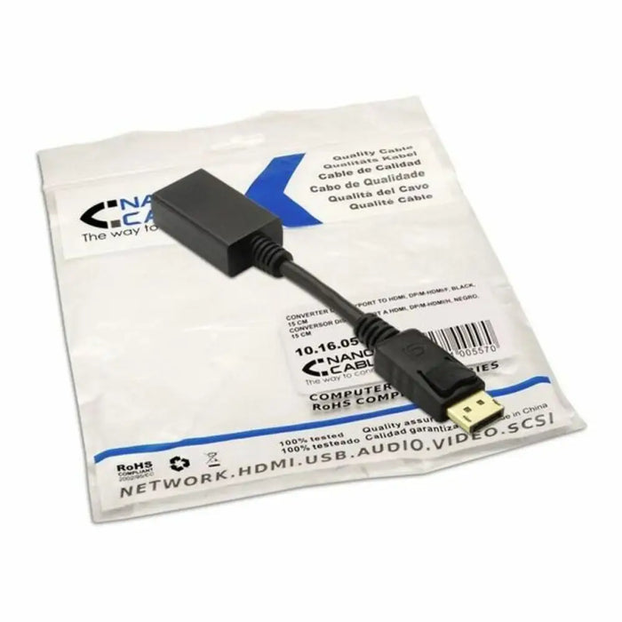DisplayPort to HDMI Adapter NANOCABLE 10.16.0502 15 cm Black - Електроника Телевизори<<<Компютри|