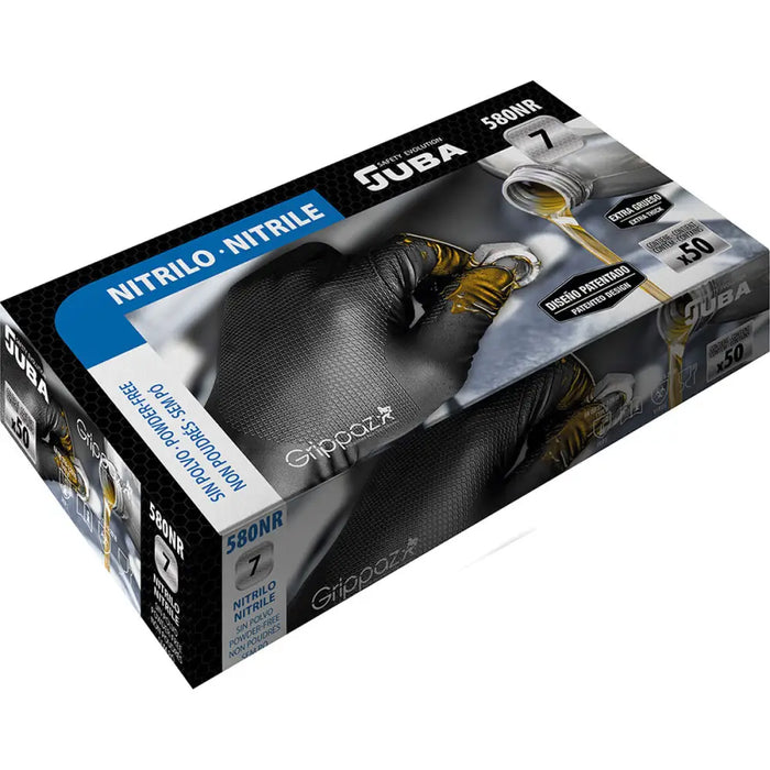 Disposable Gloves JUBA Black Powder-free Box (50 Units) - Почистване Прахосмукачки И Гладене<<<Дом