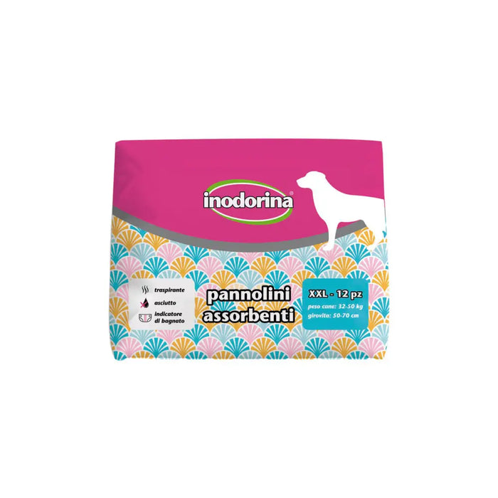 Disposable nappies Inodorina 50 + 70 cm 12 Units - Домашни Животни<<<Дом Градина<<<BigBuy&&&Здраве и хигиена<<<Домашни