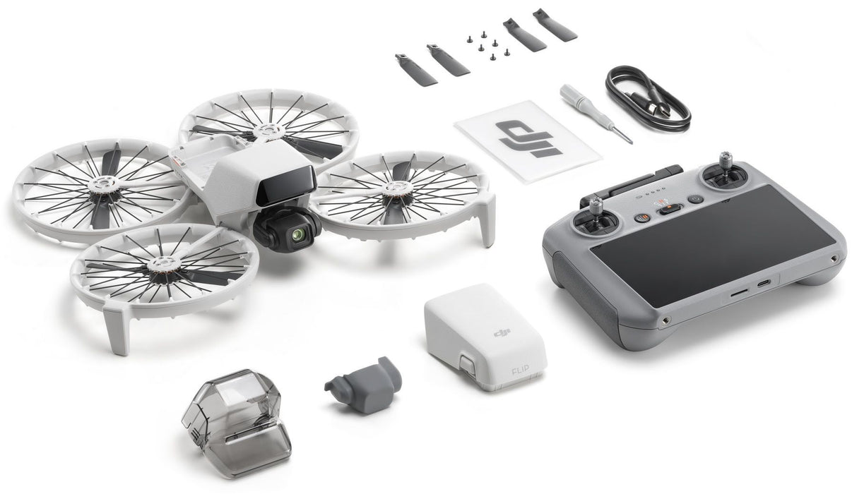 DJI Drone Flip with 48 MPx 100 fps Camera with DJI RC2 Remote Controller, Light Gray EU (CP.FP.00000180.01)