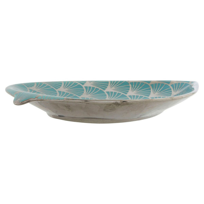 Centerpiece DKD Home Decor Turquoise Porcelain 27,5 x 16 x 3 cm