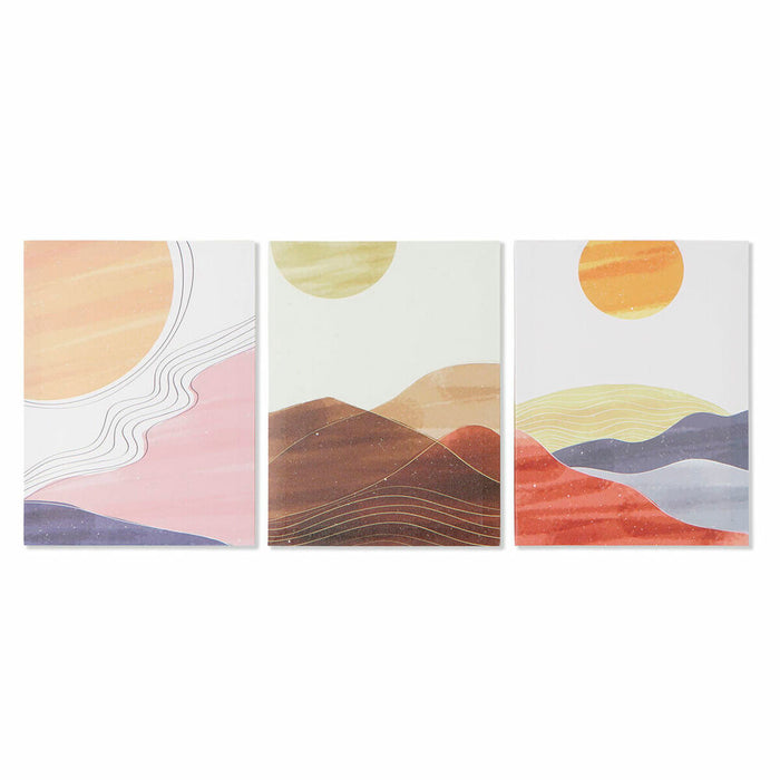 Canvas DKD Home Decor Canvas MDF Wood 30 x 1,8 x 40 cm (3 Pieces)