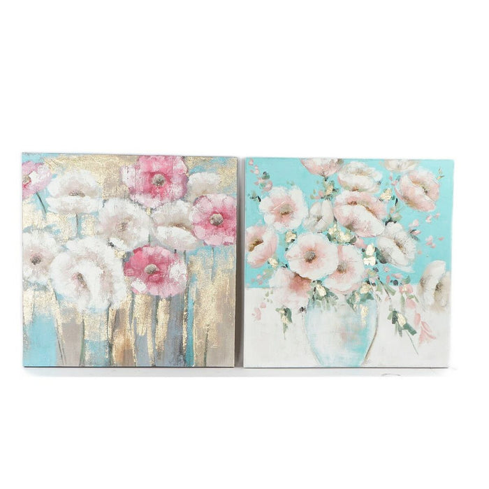Canvas DKD Home Decor Pinewood Canvas 99,5 x 3,5 x 99,5 cm (2 Pieces)