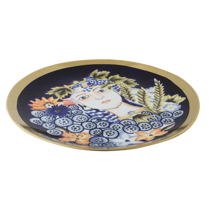 Centerpiece DKD Home Decor Blue Multicolour Porcelain 42 x 42 x 4 cm