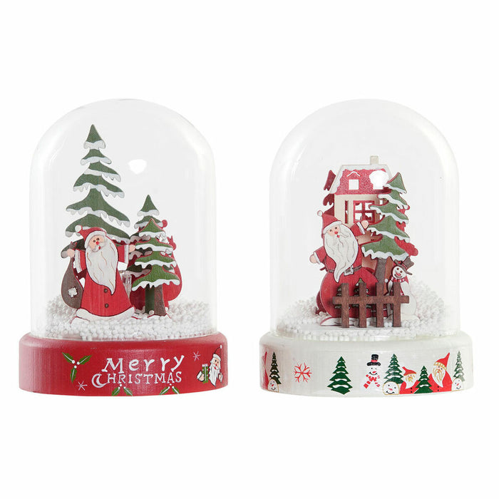 Christmas bauble DKD Home Decor Resin Crystal Father Christmas (2 pcs) (9 x 9 x 11 cm)