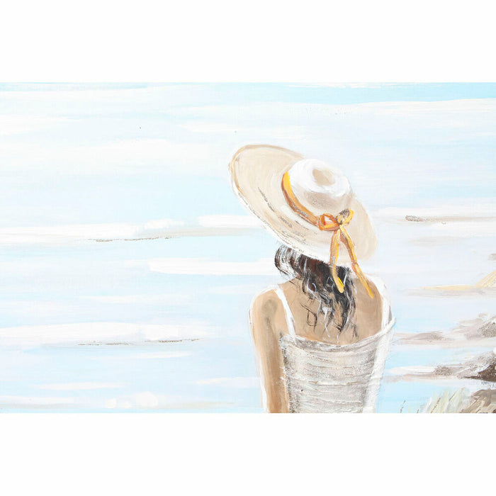 Canvas DKD Home Decor Blue White Brown Beige Lady Mediterranean 90 x 4 x 120 cm (2 Units)