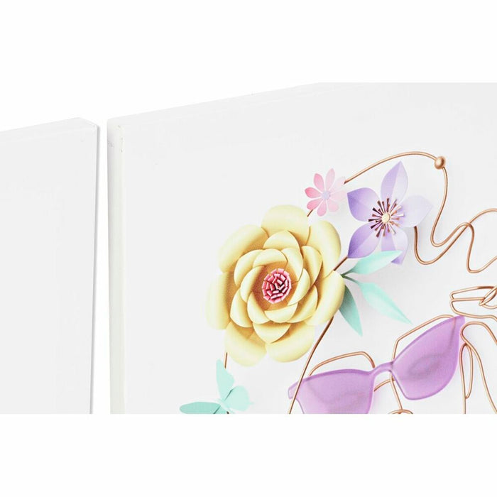 Canvas DKD Home Decor Canvas MDF Wood 40 x 1,8 x 40 cm