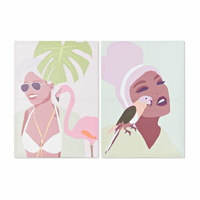 Canvas DKD Home Decor Pinewood Canvas 50 x 1,8 x 70 cm